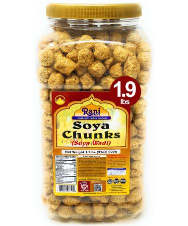 Rani Soya Chunks Nuggets (High Protien) Vadi, 31oz (1.9lbs) 900g  All Natural, Salt-Free | Vegan | No Colors | Gluten Friendly | NON-GMO | Indian Origin | Meat Alternate Substitute Chunks Nuggets 1.9 Pound (Pack of 1)