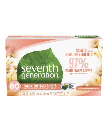 Seventh Generation Dryer Sheets, Morning Meadow, 80 Count (Pack of 1)