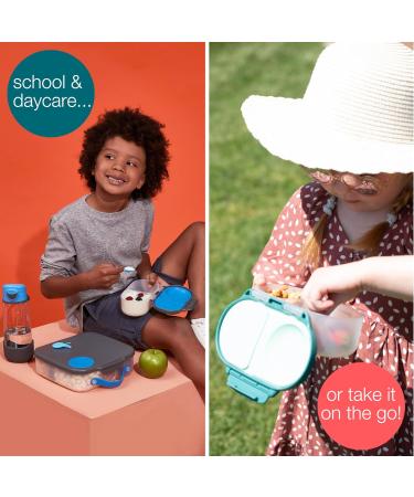b.box Silicone Food Storage Container with Two Sealed Compartments - Reusable Snack Box for Kids (Blue Slate) - Buy Online on SooperMarket.com