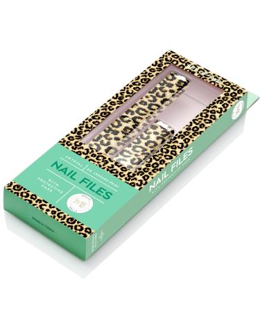 Malva Belle Best Crystal Glass Nail File Long Lasting Double Sided Tempered Glass File Professional Salon Manicure/Pedicure Filing Tool for Natural Nails - Leopard (3mm) Pack of 2