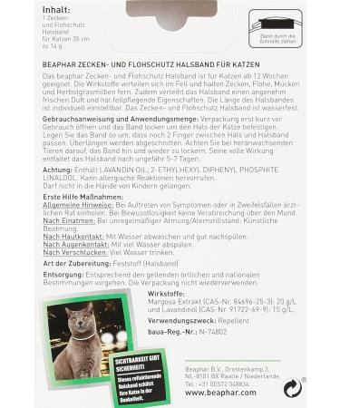 Beaphar Tick and Flea Protection Spot for Cats - Margosa Extract 3 x 0.8 ml & Flea Protection Collar - Effective Tick Protection for Cats - Buy Online on SooperMarket.com