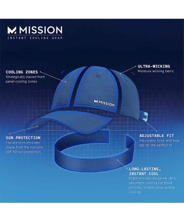 MISSION Cooling Performance Hat - Unisex Baseball Cap | Instant-Cooling Fabric | Adjustable Fit | White - Buy Online on SooperMarket.com