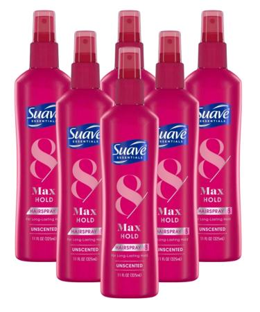 Suave Hairspray Max Hold 11 Ounce Pump Unscented (Pack of 6)