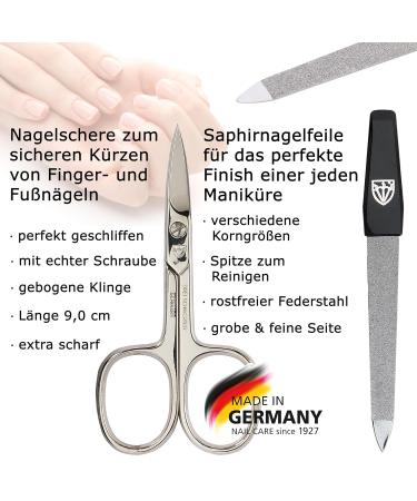 DREI SCHWERTER Germany 4-Piece Manicure Set - Pink Faux Leather Nail Scissors Clippers & Tweezers | International Shipping Available - Buy Online on SooperMarket.com