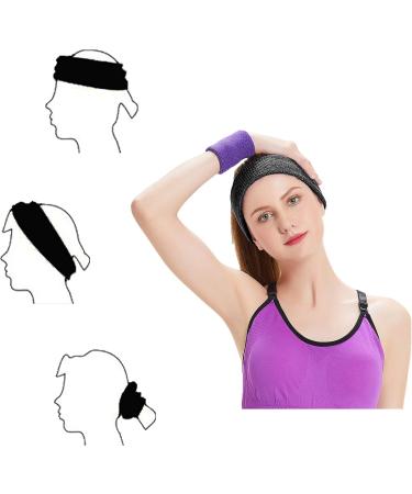 Hanerdun Sport Headbands for Women & Men - 3 Pack Black Forehead Sweatbands for Running Cycling Jogging Tennis & Football - Buy Online on SooperMarket.com