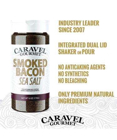 Caravel Gourmet Smoked Bacon Sea Salt Shaker - All Natural Seasoning for Popcorn & Bloody Mary Mixes - Bacon Bit Replacement - 6 Ounce - Buy Online on SooperMarket.com