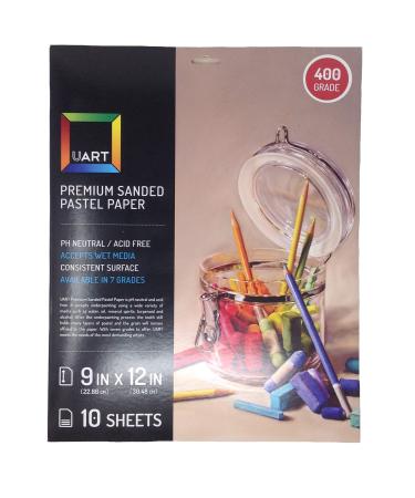 Uart Sanded Pastel Paper M-148931 9-Inch/12-Inch No.400 Grade Paper 10-Pack