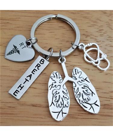 RT Respiratory Therapist Keychain - Unique Gift for Lung Specialists & Respiratory Care - Anatomical Lung Design Perfect for Pulmonary Therapists - Buy Online on SooperMarket.com