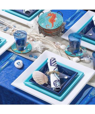 BABORUI 5D Ocean Diamond Painting Coasters - 8Pcs Sea Art Kit for Adults & Kids | Beach House Decor - Buy Online on SooperMarket.com