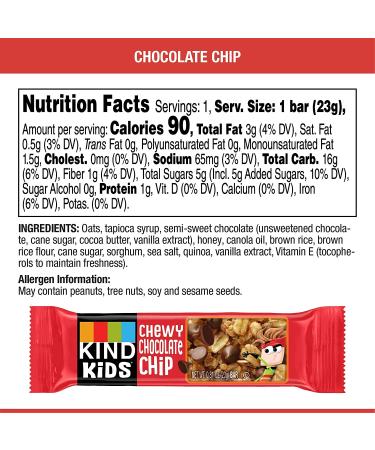KIND Kids Granola Chewy Bar Variety Pack Gluten Free - Chocolate & Peanut Butter Chocolate Chip, 20-0.81 Oz Bars, 4 Packs, 80 Bars Total - Buy Online on SooperMarket.com