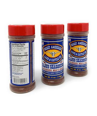 Great American Land & Cattle Cajun Seasoning 6oz (Pack of 3) - Authentic Blend for Bold Flavor - Buy Online on SooperMarket.com