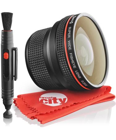 Opteka 0.20X Professional AF Fisheye Bundle with Microfiber and Lens Pen for Canon EF EOS 80D, 77D, 70D, 60D, 50D, 40D, 7D, 6D, 5D, 1Ds, Rebel T7i, T7s, T6s, T6i, T5i, T5, SL3, SL2 Digital SLR Cameras