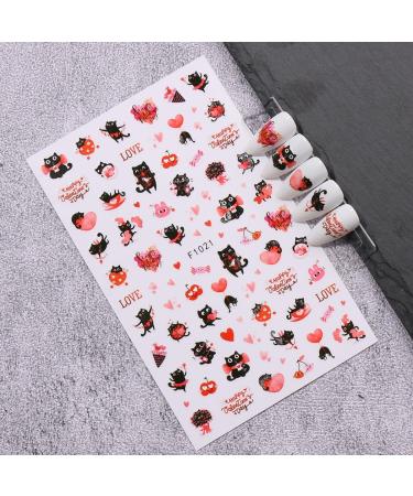 JMEOWIO 10 Sheets Valentines Day Heart Nail Art Stickers Decals Self-Adhesive Rose Love Nail Supplies Nail Art Design Decoration Accessories - Buy Online on SooperMarket.com