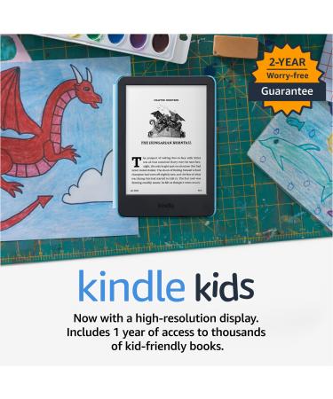 Kindle Kids (2022 release)  Includes access to thousands of books, a cover, and a 2-year worry-free guarantee - Space Whale