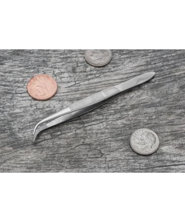 SE 3.5 Stainless Steel Curved Splinter Tweezers - Precision-Pointed Tweezers for Splinter Removal - Buy Online on SooperMarket.com