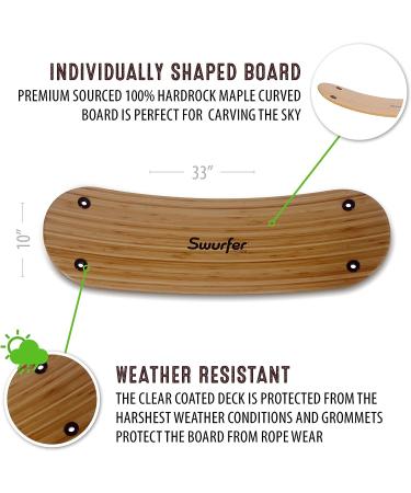 Swurfer Bamboo Limited Edition Tree Swing with Skateboard Seat Design and Adjustable Handles - Buy Online on SooperMarket.com