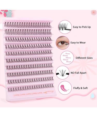 Parriparri 20D-0.07C 200Pcs Cluster False Eyelashes Extension | DIY At Home C Curl Russian Lashes | Individual 8-16MM Mix - Buy Online on SooperMarket.com