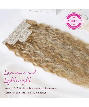 REECHO 5PCS Brown Clip in Hair Extensions - 24 Inch Thick Long Loose Waves - HE002 - Dark Blonde with Highlights - Buy Online on SooperMarket.com