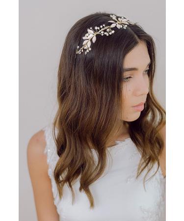 SWEETV Gold Crystal Wedding Headband - Handmade Bridal Hair Vine & Accessories - Buy Online on SooperMarket.com
