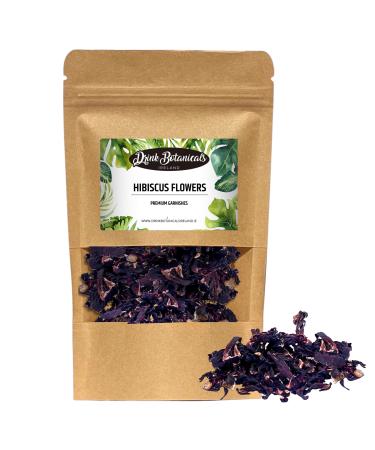 Drink Botanicals Ireland Edible Natural Dried Hibiscus Flower Petals | Eco Conscious | Non GMO Vegan | 100% Natural | Dry Petals for Cocktail Decorations Distilling Soap Making & Tea| 40 Grams