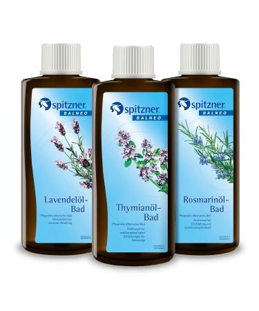 Spitzner bathing additive SET SETE SITE LIVE (3 x 190 ml)-Health-promoting bathing wannenzusatz in the varieties of thyme oil bath rosemary oil and lavender oil bathroom