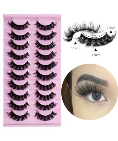 LuckForever 10 Pairs Russian Strip False Eyelashes - Fluffy Wispy & Reusable Lash Extensions for Natural Volume Look | International Shipping - Buy Online on SooperMarket.com