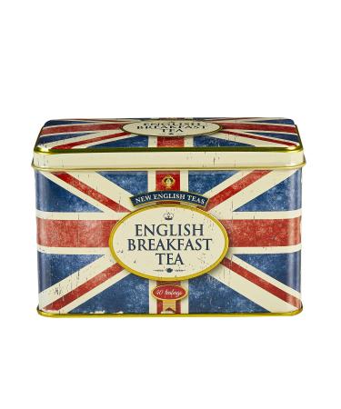 New English Teas Union Jack Tea Tin with 40 English Breakfast teabags English Breakfast 80 Count (Pack of 1)