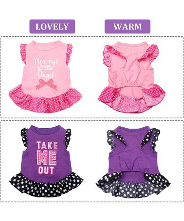 Pet Princess Dress Shirt - 4-Piece Cute Dog Sundress Set for Small Dogs & Cats - Summer Apparel with Ruffles - Puppy Skirt Shirt - Buy Online on SooperMarket.com