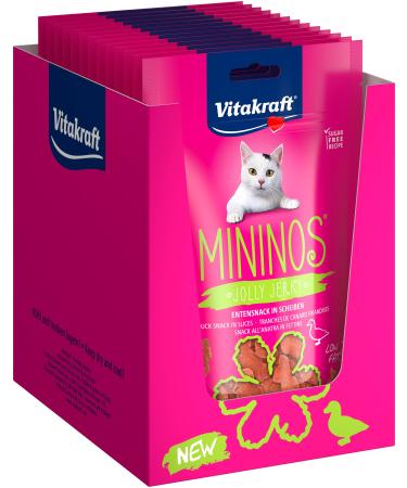 Vita power Mininos Jolly Jolly ducknack in slices cat snack for reward and pampering without added sugar low fat content (13x 40g)
