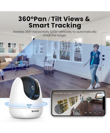 1080P Pet Camera with Night Vision, 2-Way Audio, Motion Detection | WiFi Indoor Security Camera with Smart Tracking & Alexa Compatibility - Buy Online on SooperMarket.com