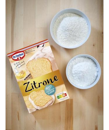 Dr. Oetker Lemon Cake 4-Pack (4 x 525g) - Easy Baking Mix for Delicious Vegetarian Lemon Cakes with Sugar Glaze - Buy Online on SooperMarket.com