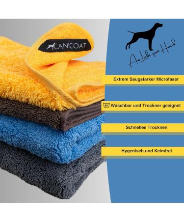Canicoat Dog Towel SECCARE Set with Glove - Oeko-Tex Certified Microfiber Suction-Strong & Fast Drying (S/M Yellow) | International Shipping - Buy Online on SooperMarket.com