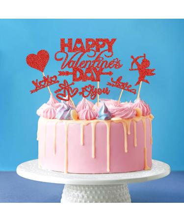 25 PCS Valentine's day Cupcake Toppers Red Glitter Sweet Love Cupid Cupcake Food Picks Valentine's Day Theme Wedding Bridal Shower Birthday Party Cake Decorations Supplies Cy-24-xs-108 - Buy Online on SooperMarket.com