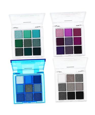 BELLIFFY 4 Pcs Eye Shadow Palette Eye Make-up Palettes Eyeshadow Glitter Palette Glitter Eyeshadow Plastic