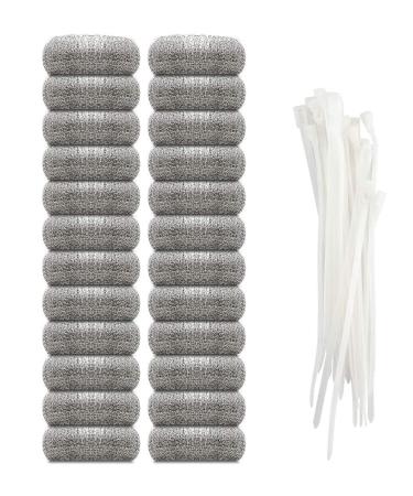 24 Pieces Lint Traps Stainless Steel Washing Machine Lint Snare Traps, Washer Hose Lint Traps with 24 pcs Cable Ties