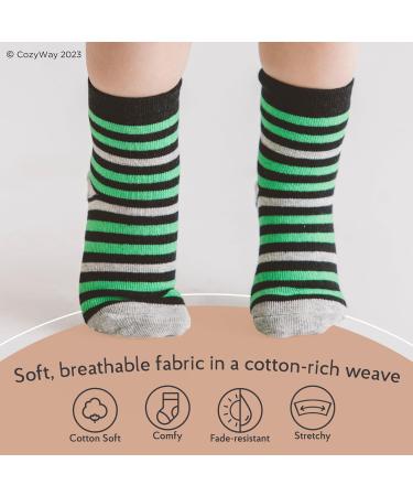 CozyWay Baby Non-Slip Toddler Socks with Grippers, Ankle Style - 3-5 Years, White 12 Pairs - Buy Online on SooperMarket.com