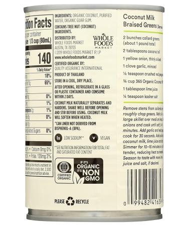 365 by Whole Foods Market Organic Coconut Milk - 13.5 Fl Oz - Buy Online on SooperMarket.com