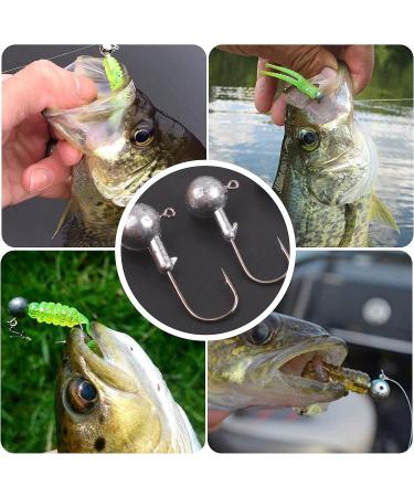 Jig Heads & Angel Hook Set - 30 Stk Rubber Fishing Jig Hooks with Round Jighead for Predatory Fishing | High-Quality Lead Head Hooks - Buy Online on SooperMarket.com