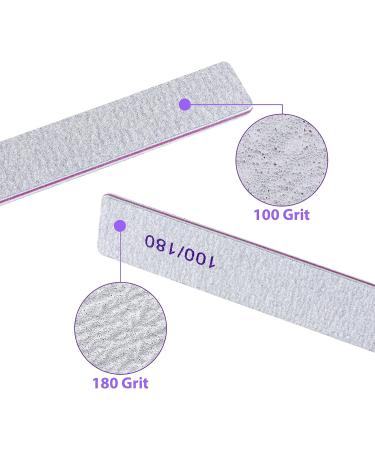 Sularpek 12 PCS Professional Nail Files Buffers | Double Sided 100/180 Grit Emery Boards | Washable Nail Files for Acrylic Nails - Buy Online on SooperMarket.com
