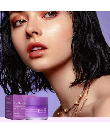Lip Sleeping Mask Grape Lip Masks Grape Lip Balm for Fades Lip Lines Lip Moisturiser Lip Balms for Dry Chapped Peeling Cracked Lips Dark Lips Care 20g - Buy Online on SooperMarket.com