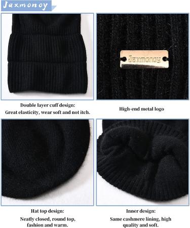 Jaxmonoy Cashmere Slouchy Beanie for Women | Lightweight Winter Knit Hat - Buy Online on SooperMarket.com