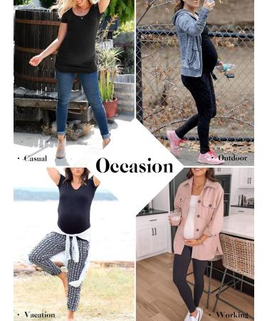 Love2Mi 3PCS Maternity Shirt Short Sleeves T-Shirt Casual Tops - L Black/White/Gray - Buy Online on SooperMarket.com