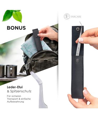 Fabcare 2 in 1 Tick Pliers - Tick Tweezers & Hooks for Dogs Cats & Humans | Includes Case eBook & ID Card - Ultimate Tick Remover for All Sizes - Buy Online on SooperMarket.com