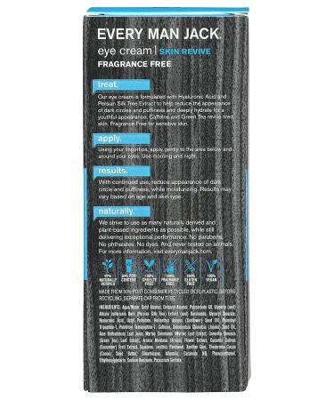 Shop EVERY MAN JACK Revive Recovery Eye Cream 0.5 FZ - Ultimate Hydration for Men's Skin | International Shipping Available - Buy Online on SooperMarket.com