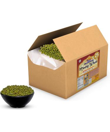 Rani Moong Whole (Ideal for Cooking & Sprouting Whole Mung Beans with Skin) Lentils Indian 400oz (25lbs) 11.36kg Bulk Box All Natural | Gluten Friendly | Non-GMO | Vegan | Indian Origin - Buy Online on SooperMarket.com