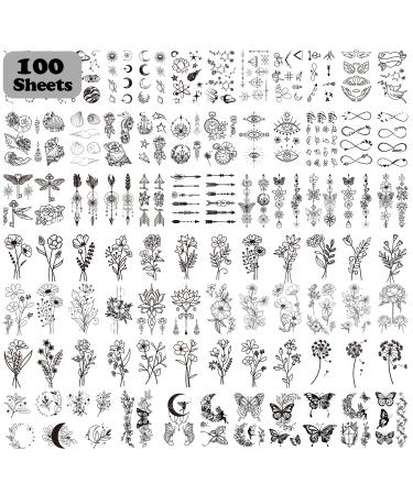 Cerlaza 100 Sheets Temporary Tattoos for Women Girls  420 Mixed Styles Fake Tattoo Stickers that Look Real and Last Long  Realistic Henna Tattoo for Body Art Sticker