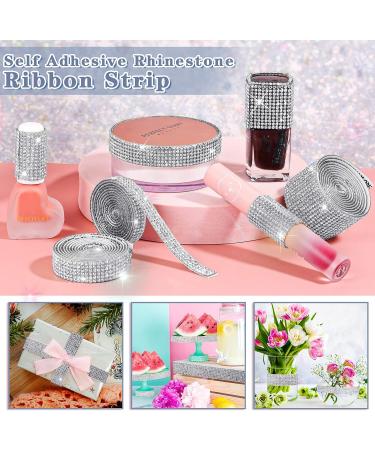 8 Yard Silver Self Adhesive Rhinestone Ribbon Roll - Rhinestone Ribbon for DIY Arts and Crafts, Wedding Decor, Car Decoration - Cludoo - Buy Online on SooperMarket.com