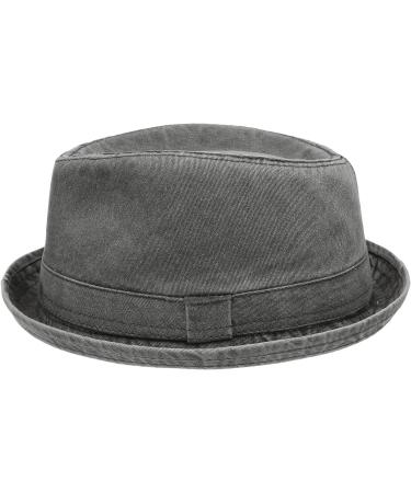 Men's Casual Vintage Washed Cotton Fedora Hat Black - Large-X-Large - Buy Online on SooperMarket.com