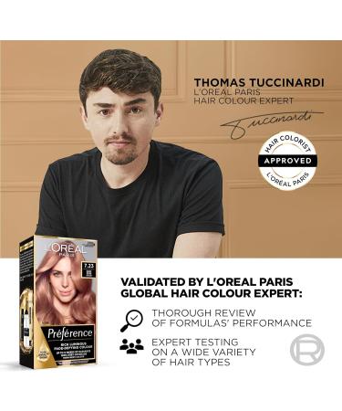 LOreal Paris Bali Rose Gold Blonde Hair Dye 7.23 - Long-Lasting Radiance, Up to 100% Grey Coverage - Preference Hair Colour for All Hair Types - Buy Online on SooperMarket.com
