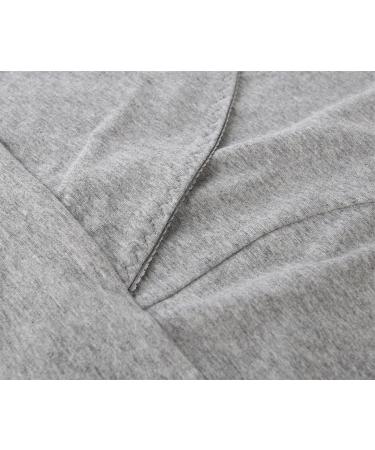 ZUMIY Maternity Nursing Top - Women's Cotton V Neck Ruched Waist Double Layered Tank in Grey - Buy Online on SooperMarket.com